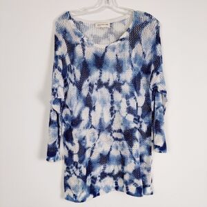 Jones New York Sport Tie-Dye Knit Sweater Dress Size XL Beach Cover-up Cotton